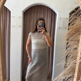Made To Mesh Sequin Midi Dress - Cream