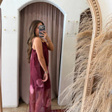 Perfect Polka Dot Maxi Dress - Burgundy