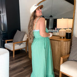 Lucky Clover Gingham Maxi Dress - Green
