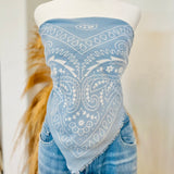 Multi Way Bandana Scarf - Blue