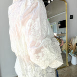 Lace Petal Crush Sheer Blouse