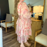 Orchid Bloom Midi Dress - Pink