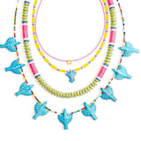Mini Horseshoe Beaded Necklace - Purple