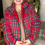 Vintage Christmas Plaid Quilted Jacket