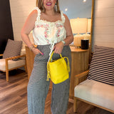 City Chic Checkered Pants - Midnight