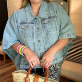 Summer Denim Poncho Jacket