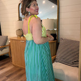 Key Lime Scallop Maxi Dress