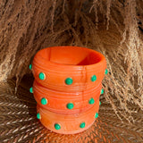 Rosa Coral And Jade Resin Bangle