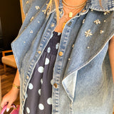 Rhinestone Cowgirl Denim Vest