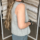 Galvez Grey Sweater Vest Top