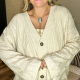 Creamery Button-Up Cable Knit Cardigan