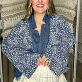 Oversized Bandana Denim Kimono Top