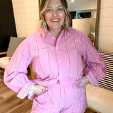 Strawberry Stripes Shirt - Pink