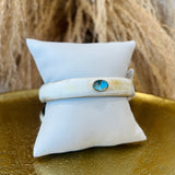 White Bone + Stone Cuff Turquoise Stone