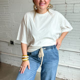 Pull On Wide Leg Jeans with Elastic Band - Hilo