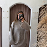 Chocolate Twist Sweater Dress - Light Mocha