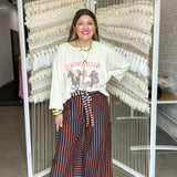 Party Rock Summer Stripe Pants - Brown
