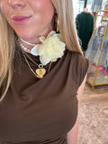 Briar Rose Flower Necklace- Blush