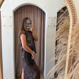 Made To Mesh Sequin Top - Brown