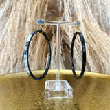 Bone Stud Hoop Earrings - Abalone #2