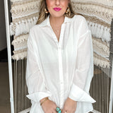 Seaside Oversized Button Down - White