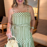 Olive Vine Plaid Maxi Dress