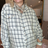 Natural Oversized Plaid Top