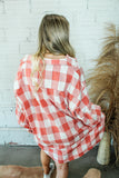 Oversized Plaid Dress- Dusty Red