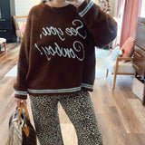See You Cowboy Knit Sweater - Chocolate Brown