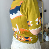 Pasture Print Short Sleeve Knit Top - Verde Green
