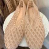 Jelly Mesh Flats Shoes - Nude