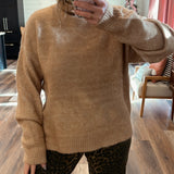 Too Cool Camel Turtleneck Sweater