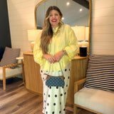 Bold In Bloom Button Down Shirt - Yellow