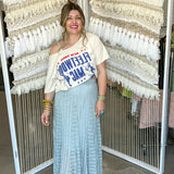 Ever After Lace Maxi Skirt - Dusty Blue