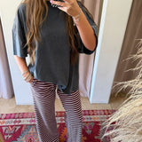 The Big Chill Stripe Lounge Pants - Berry