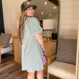 Hudson Bay Stripe Dress - Sky + Pistachio