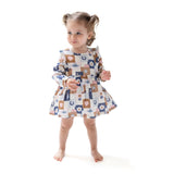 Ruffle Long Sleeve Bubble Top + Skirt Patchwork Cowgirl