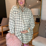 Natural Oversized Plaid Top