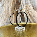 Bone Stud Hoop Earrings - Abalone #3