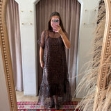 Dance With Me Sheer Maxi Dress - Leopard