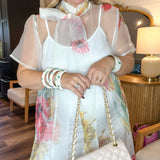 Petal Veil Sheer Maxi Dress - Ivory