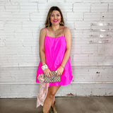 Bubblegum Pink Trapeze Mini Dress