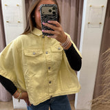 Butter Yellow Denim Poncho Jacket