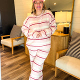 Pink Cosmo Striped Sweater Set