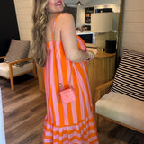 Summer Spritz Striped Maxi Dress