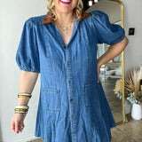 Corduroy Blues Denim Midi Dress