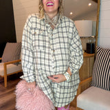 Natural Oversized Plaid Top