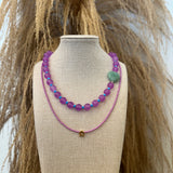 Mini Horse Shoe Necklace - Purple