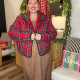 Vintage Christmas Plaid Quilted Jacket