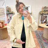 Washed Up Snap Denim Jacket - Cream